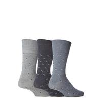 Mens 3 Pair Gentle Grip Micro Squared Cotton Suit Socks