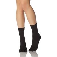 Mens and Ladies 1 Pair ToeSox Lightweight Full Toe Crew Sports Socks In Black