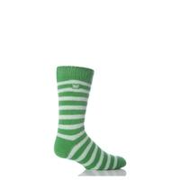 Mens 1 Pair Heat Holders For Football Fans Socks In Green & White