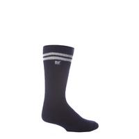 Mens 1 Pair Heat Holders For Football Fans Socks In Navy & White