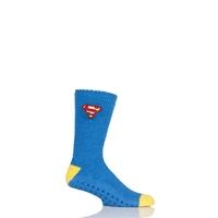 Mens 1 Pair DC Superman Slipper Socks with Grips