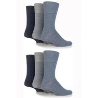 Mens 6 Pair Outstanding Value Comfort Cuff Plain Socks