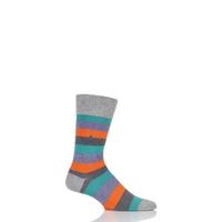 Mens 1 Pair Burlington Varied Stripe Cotton Socks