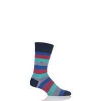 mens 1 pair burlington varied stripe cotton socks