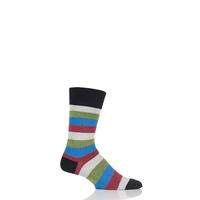 Mens 1 Pair Burlington Varied Stripe Cotton Socks