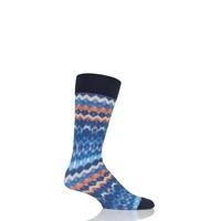 Mens 1 Pair Burlington Blurred Stripe Cotton Socks