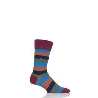 mens 1 pair burlington varied stripe cotton socks