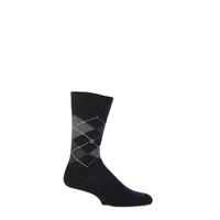 Mens 1 Pair Burlington Preston Extra Soft Feeling Argyle Socks