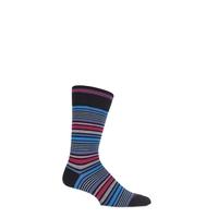 Mens 1 Pair Burlington Bolton Cotton Mixed Striped Socks