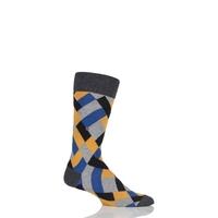 mens 1 pair burlington geometric mixed argyle socks