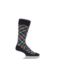 Mens 1 Pair Burlington Bright Check Cotton Socks