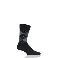 Mens 1 Pair Burlington Dundee Wool Argyle Socks