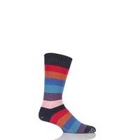 Mens 1 Pair Corgi 100% Cotton Wide Striped Socks