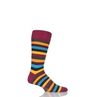 mens 1 pair corgi lightweight cotton block striped socks
