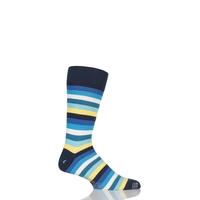 mens 1 pair corgi lightweight cotton block striped socks