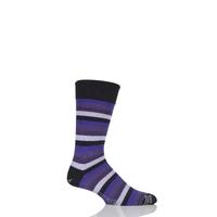 Mens 1 Pair Corgi Heavyweight Wool 5 Colour Striped Socks