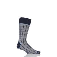 Mens 1 Pair Corgi Lightweight Wool Square Check Socks