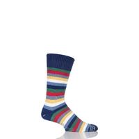 Mens 1 Pair Corgi Heavyweight 100% Cotton Bold Striped Socks