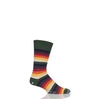 Mens 1 Pair Corgi Heavyweight 100% Cotton Bold Striped Socks