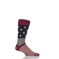 Mens 1 Pair Corgi Lightweight Wool Stars N Stripes Socks