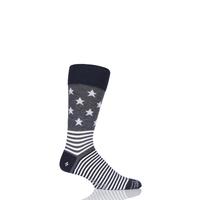 Mens 1 Pair Corgi Lightweight Wool Stars N Stripes Socks