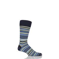 Mens 1 Pair Corgi Lightweight Wool Fine Striped Socks