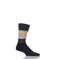 Mens 1 Pair Falke Block Striped Cashmere Socks