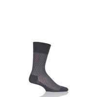 Mens 1 Pair Falke Cotton Keypad Patterned Socks