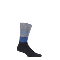 Mens 1 Pair Falke Lhasa Block Striped Cashmere Blend Leisure Socks