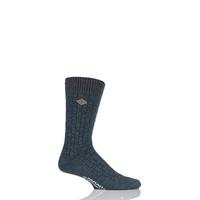 mens 1 pair farah 1920 cotton basket weave effect chunky boot socks