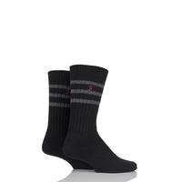 Mens 2 Pair Farah Classic Wide Stripe Socks