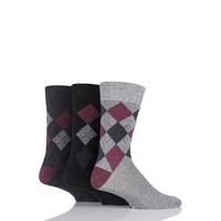 Mens 3 Pair Farah Classic Deluxe Argyle Cotton Socks