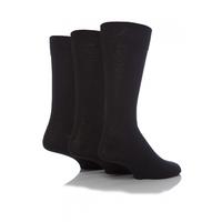 Mens 3 Pair Farah Plain Comfort Cuff Socks