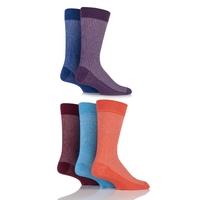 mens 5 pair farah gentle grip vertical striped cotton socks