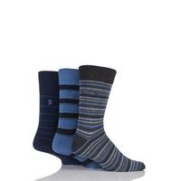 Mens 3 Pair Farah Classic Mixed Stripe Socks