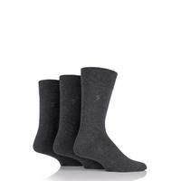 Mens 3 Pair Farah Plain Comfort Cuff Socks