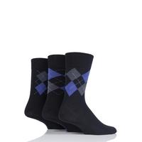 mens 3 pair farah classic deluxe argyle cotton socks