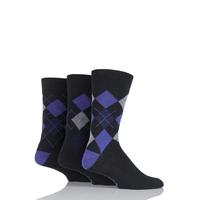 mens 3 pair farah classic deluxe argyle cotton socks