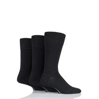 Mens 3 Pair Glenmuir Plain Comfort Cuff Socks