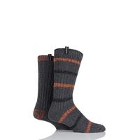 Mens 2 Pair Glenmuir Wool Blend Ribbed Striped and Plain Boot Socks