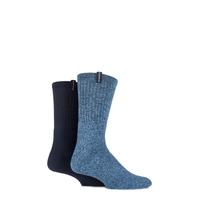 Mens 2 Pair Glenmuir Cotton Marl Cushioned Boot Socks