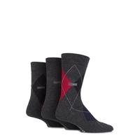 Mens 3 Pair Glenmuir Classic Bamboo Argyle Socks