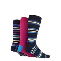 Mens 3 Pair Glenmuir Bamboo Plain and Varied Striped Socks