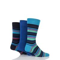 mens 3 pair glenmuir multi stripe and plain bamboo socks