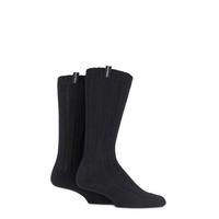 mens 2 pair glenmuir merino wool blend ribbed boot socks