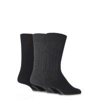 Mens 3 Pair Glenmuir Classic Bamboo Ribbed Socks