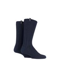 mens 2 pair glenmuir merino wool blend ribbed boot socks