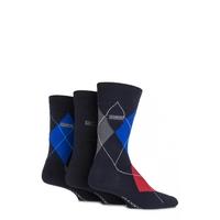 Mens 3 Pair Glenmuir Classic Bamboo Argyle Socks