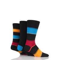 mens 3 pair glenmuir broad stripe and plain bamboo socks