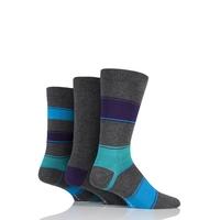 Mens 3 Pair Glenmuir Broad Stripe and Plain Bamboo Socks